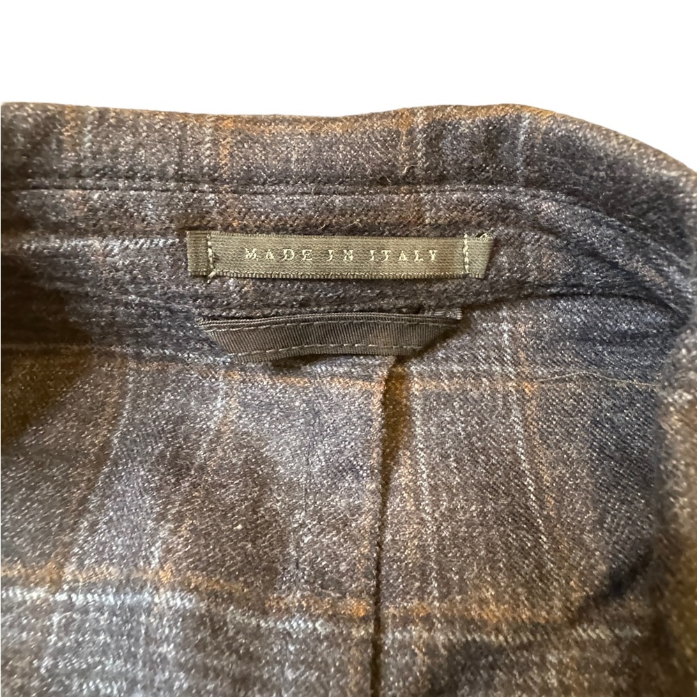LBM 1911 Luigi Bianchi Mantova Blue Plaid Patch Pockets Men’s Sport Coat 38R - Picture 3 of 8